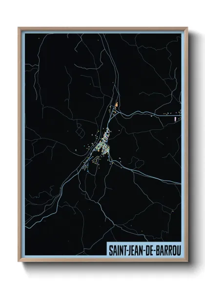 Une affiche de carte sur Saint-Jean-de-Barrou