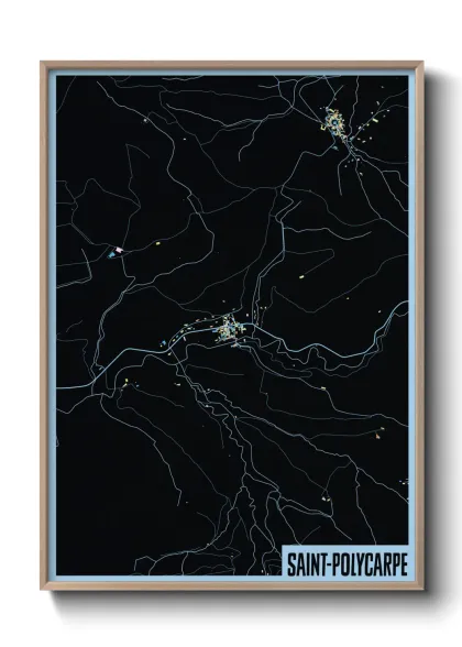 Une affiche de carte sur Saint-Polycarpe