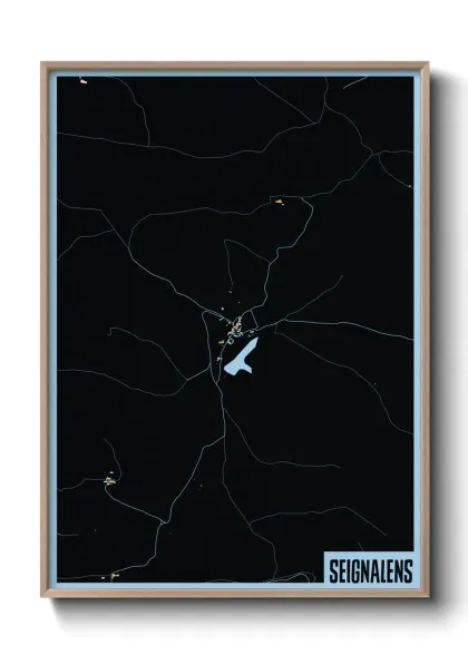 Une affiche de carte sur Seignalens