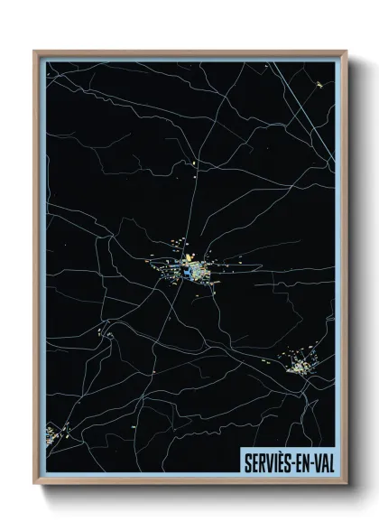 Une affiche de carte sur Serviès-en-Val