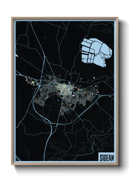 Une affiche de carte sur Sigean