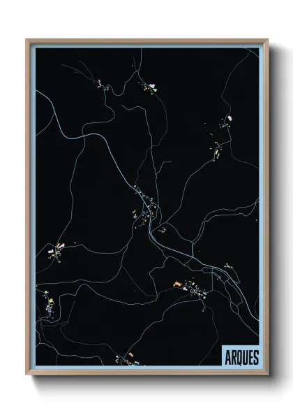 Une affiche de carte sur Arques