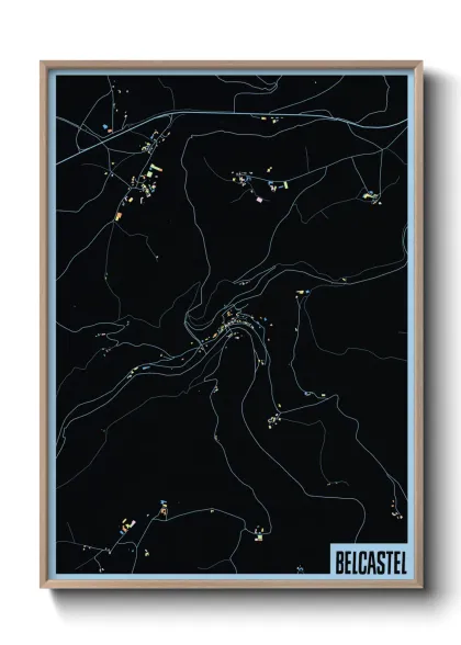 Une affiche de carte sur Belcastel