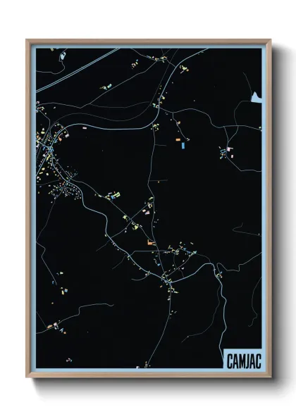 Une affiche de carte sur Camjac