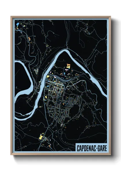 Une affiche de carte sur Capdenac-Gare