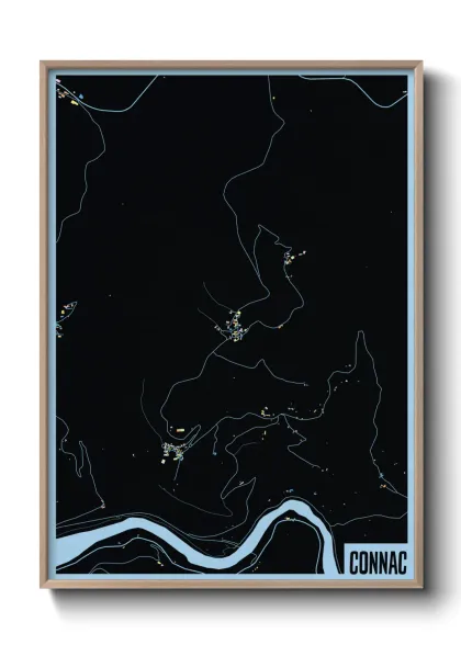 Une affiche de carte sur Connac