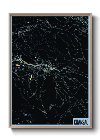 Une affiche de carte sur Cransac