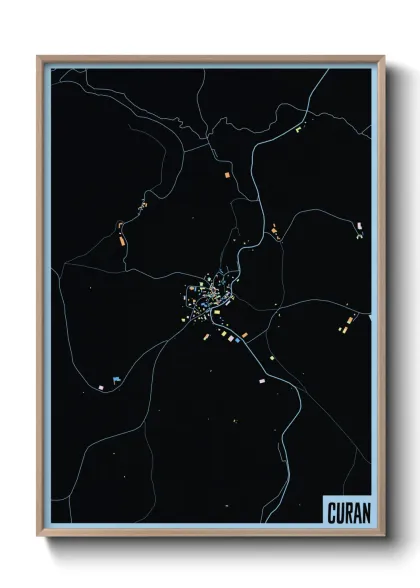 Une affiche de carte sur Curan