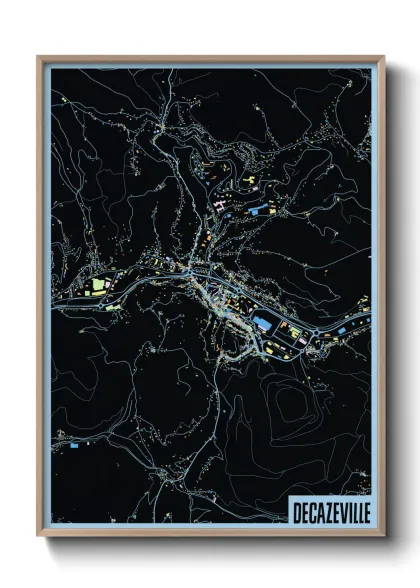 Une affiche de carte sur Decazeville