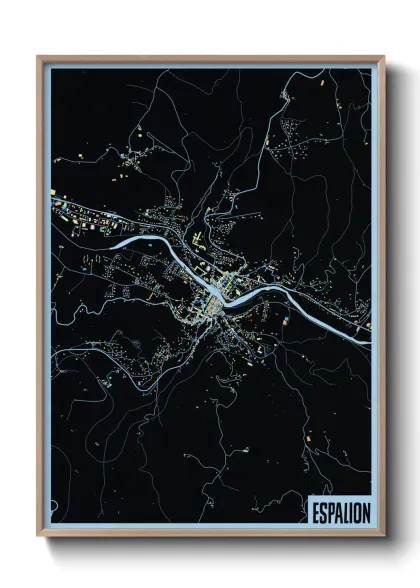 Une affiche de carte sur Espalion