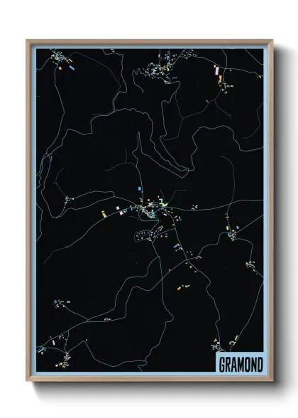 Une affiche de carte sur Gramond
