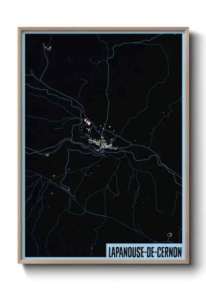 Une affiche de carte sur Lapanouse-de-Cernon