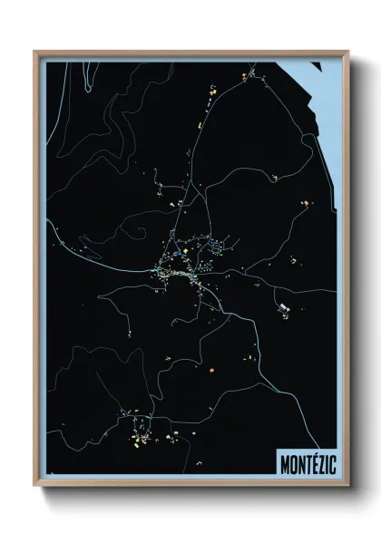 Une affiche de carte sur Montézic