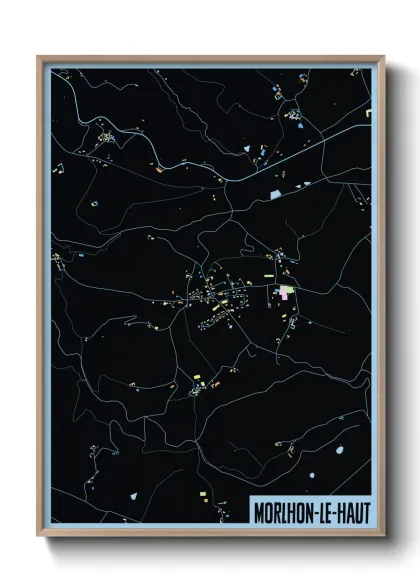 Une affiche de carte sur Morlhon-le-Haut