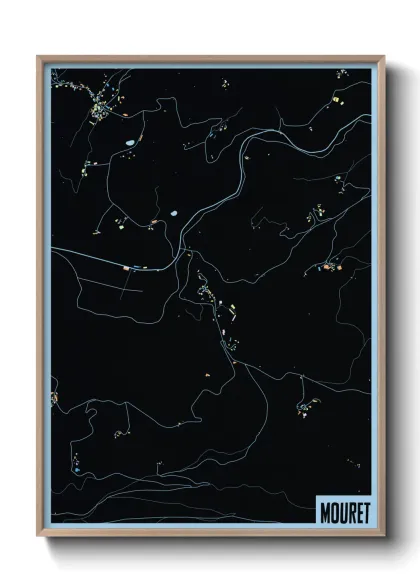 Une affiche de carte sur Mouret