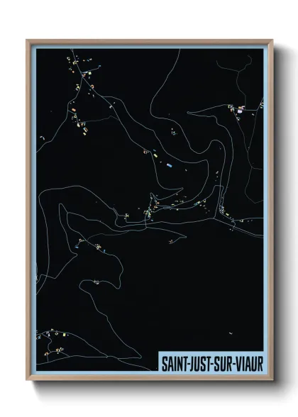 Une affiche de carte sur Saint-Just-sur-Viaur