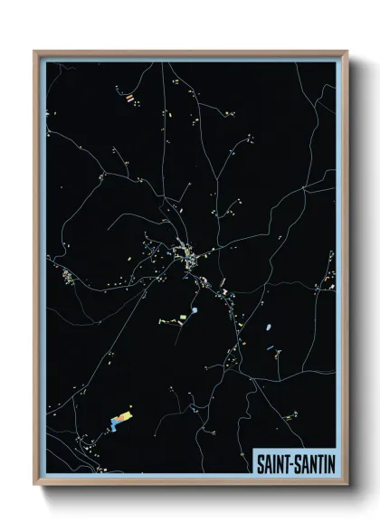 Une affiche de carte sur Saint-Santin