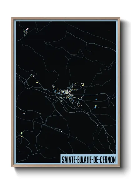 Une affiche de carte sur Sainte-Eulalie-de-Cernon