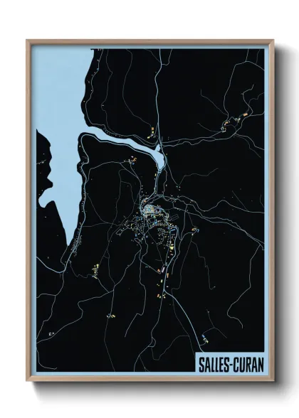 Une affiche de carte sur Salles-Curan