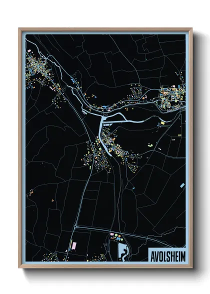 Une affiche de carte sur Avolsheim
