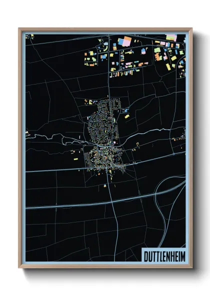 Une affiche de carte sur Duttlenheim