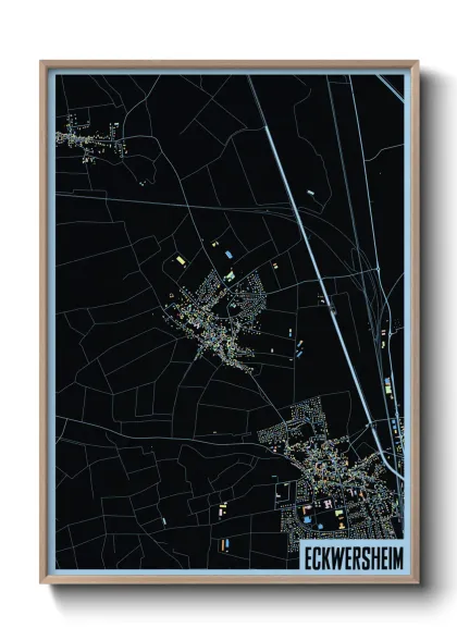 Une affiche de carte sur Eckwersheim