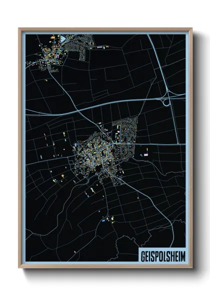 Une affiche de carte sur Geispolsheim