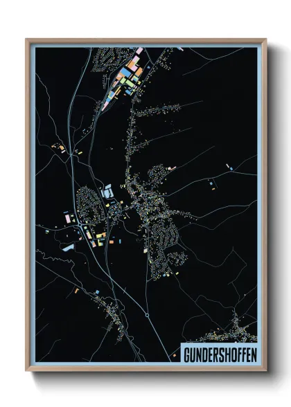 Une affiche de carte sur Gundershoffen