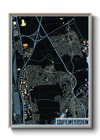 Une affiche de carte sur Souffelweyersheim