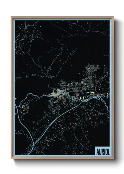 Une affiche de carte sur Auriol