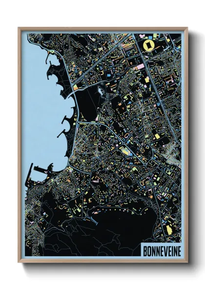 Une affiche de carte sur Bonneveine