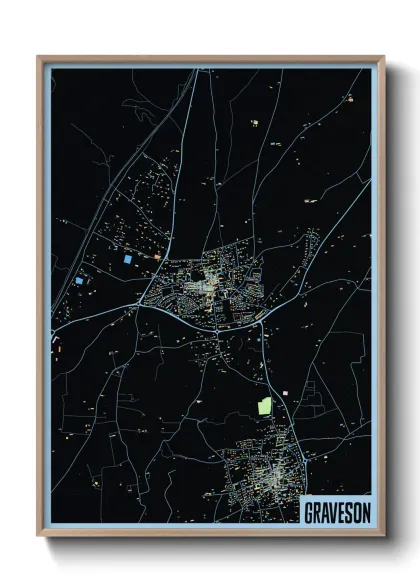 Une affiche de carte sur Graveson