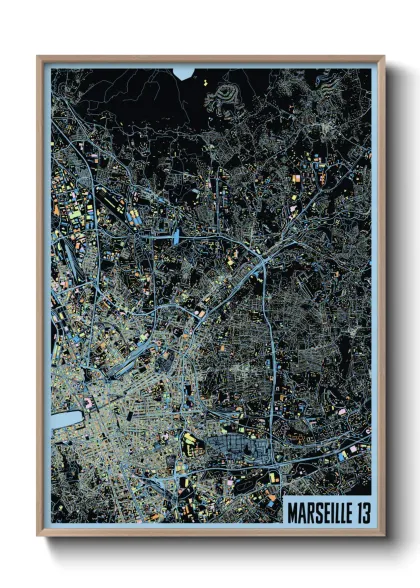 Une affiche de carte sur Marseille 13