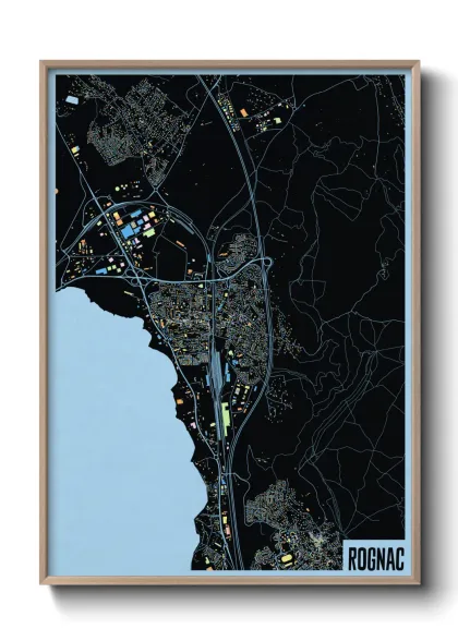 Une affiche de carte sur Rognac