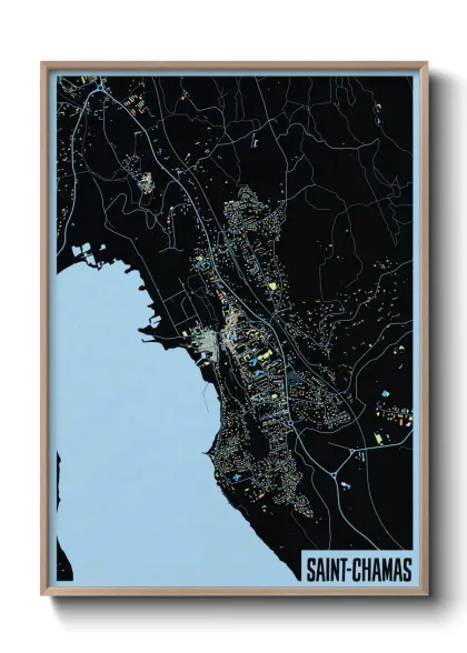 Une affiche de carte sur Saint-Chamas