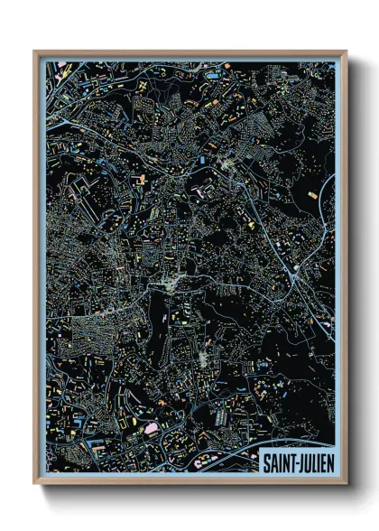 Une affiche de carte sur Saint-Julien