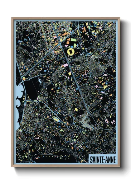 Une affiche de carte sur Sainte-Anne
