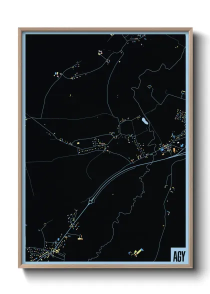 Une affiche de carte sur Agy