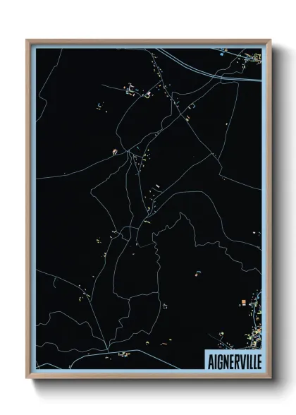 Une affiche de carte sur Aignerville