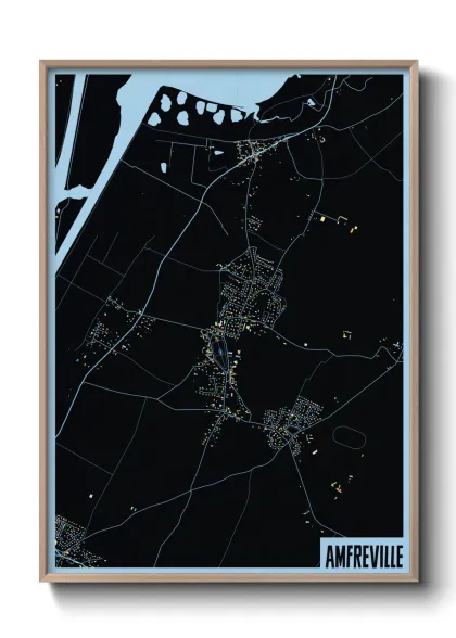 Une affiche de carte sur Amfreville