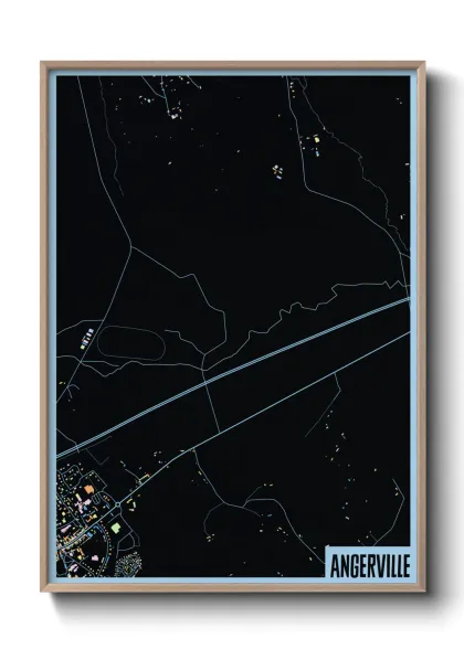 Une affiche de carte sur Angerville