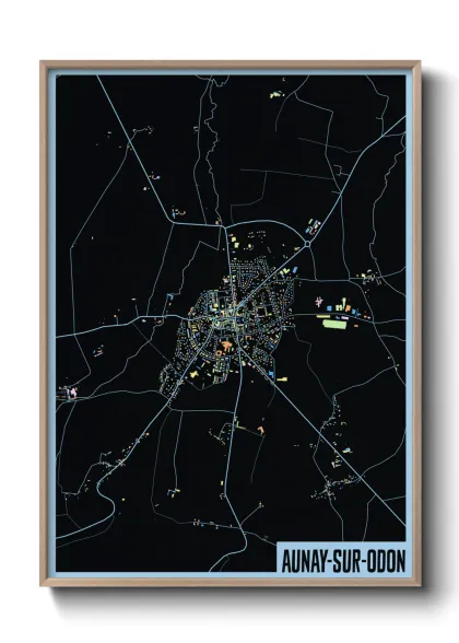 Une affiche de carte sur Aunay-sur-Odon