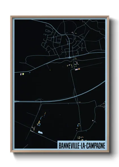 Une affiche de carte sur Banneville-la-Campagne