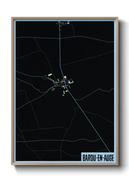 Une affiche de carte sur Barou-en-Auge