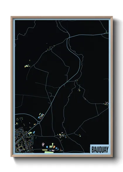 Une affiche de carte sur Bauquay