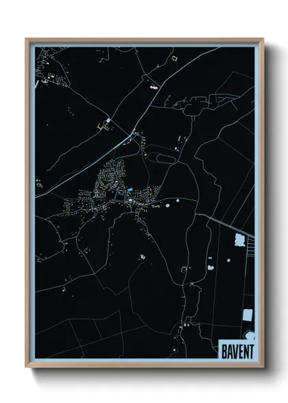 Une affiche de carte sur Bavent