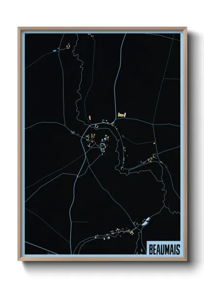 Une affiche de carte sur Beaumais