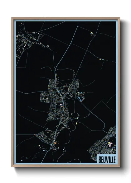 Une affiche de carte sur Beuville