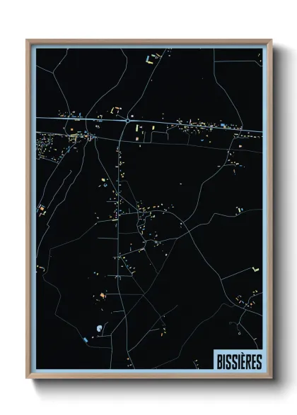 Une affiche de carte sur Bissières