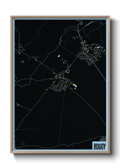 Une affiche de carte sur Bougy